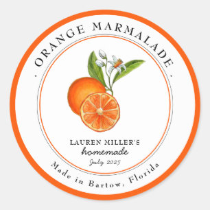étiquette de conservation de marmelade d'orange vi