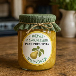 Étiquette de conservation de poires maison
