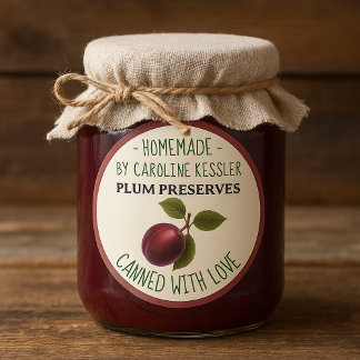 Étiquette de conservation de prunes maison en cons