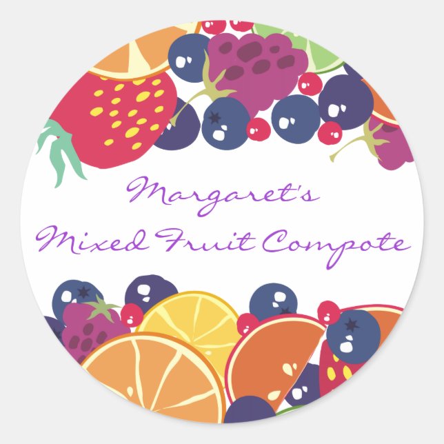 Étiquette de conserverie de baies de fruits mélang (Devant)