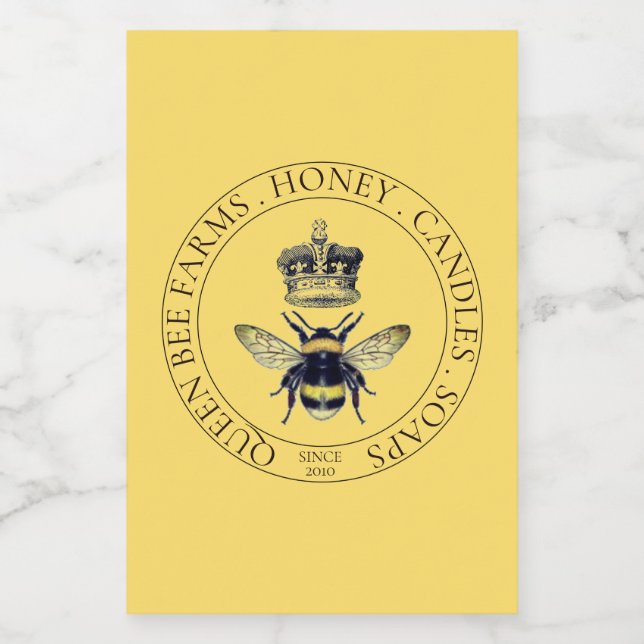 Étiquette de conteneur de produit Golden Bee (Étiquettes simples)