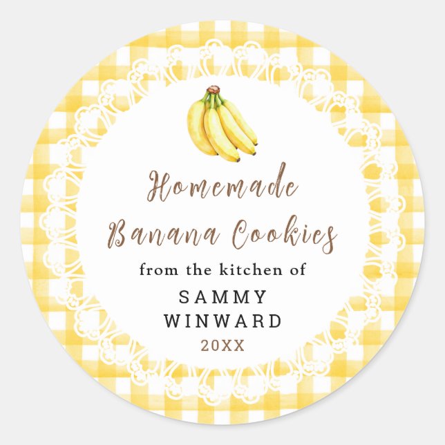 Étiquette de Cookie à la Banane Maison (Devant)