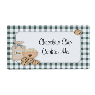 Étiquette de cookies à puces de chocolat