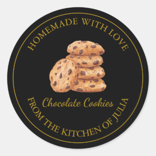 Étiquette de cookies maison Gold   Noir