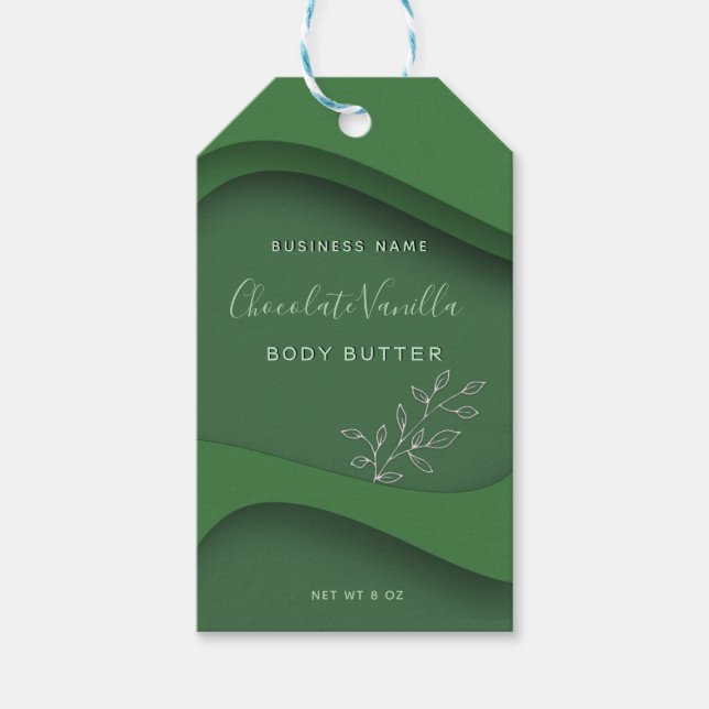 Étiquette de cosmétique botanique vert moderne et  (Devant)