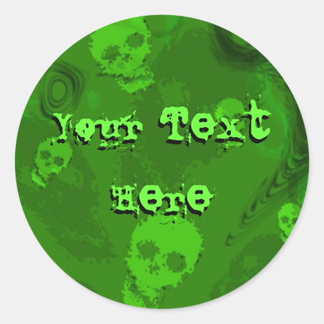 Étiquette de crâne "Your Text" (Devant)