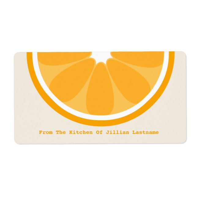 Étiquette De Cuisine Orange De La Cuisine De (Devant)