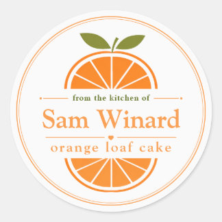 Étiquette de cuisine pour gâteau au pain d'orange