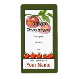 Étiquette de cuisine réservé à la tomate