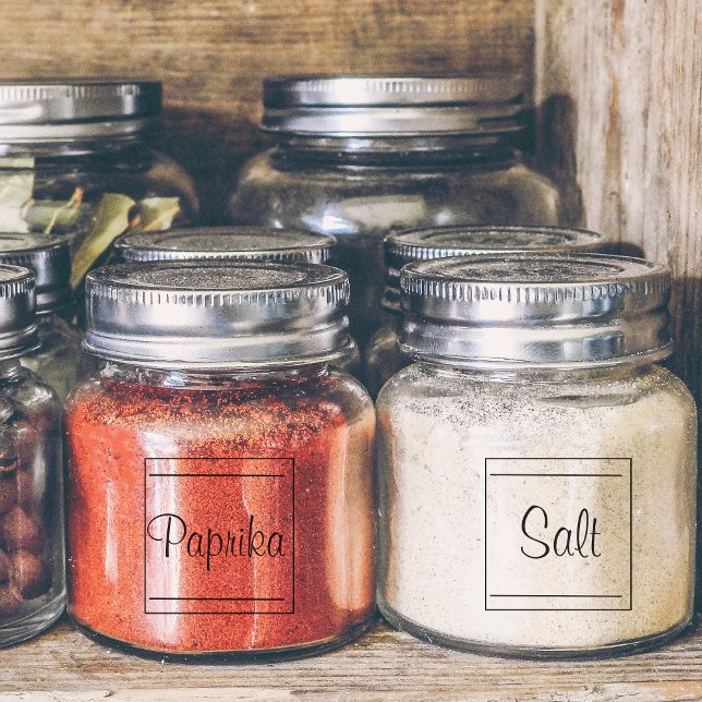 étiquette de cuisine transparent Carré de 1,5 pouc (Créateur téléchargé)