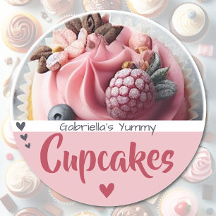 Étiquette de cuisson Modèle photo Cupcake rose