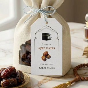 Étiquette de dates Ajwa Kaaba, cadeau islamique po