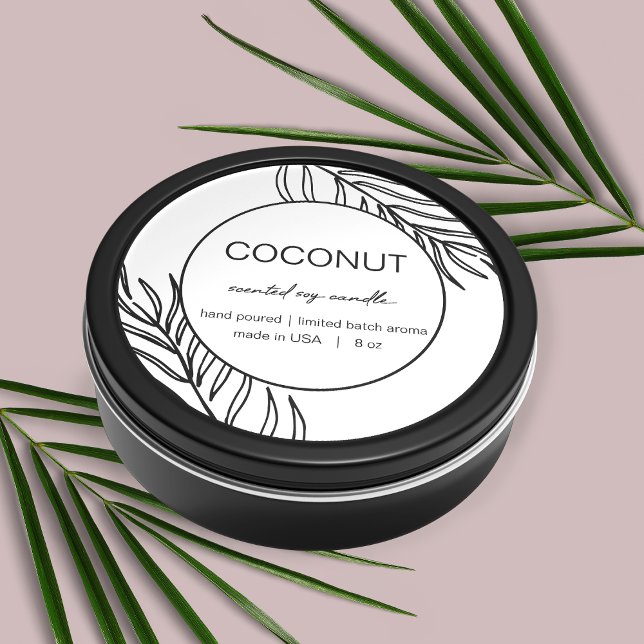 Étiquette de  de design de bougie Motif Feuille (Créateur téléchargé)