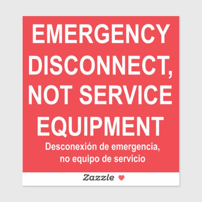 Étiquette de déconnexion d'urgence avec sous-titre (Feuille)
