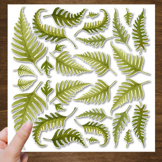 Étiquette de découpe Feuille de couleur verte