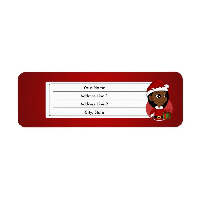 Étiquette de dessin animé de la fille de Noël (Devant)