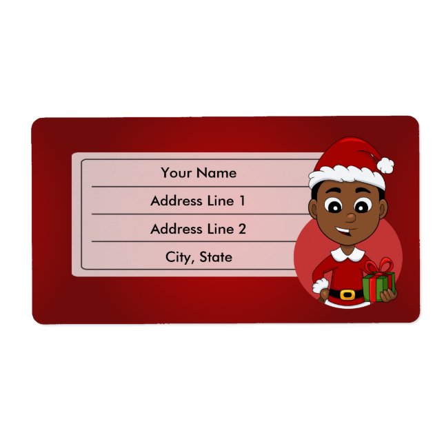 Étiquette de dessin animé de Noël (Devant)