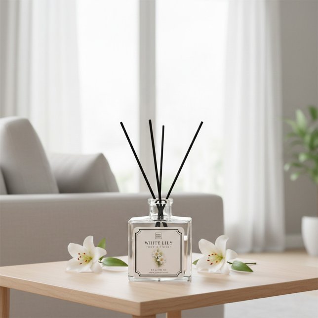 Étiquette de diffuseur de parfum White Lily (Créateur téléchargé)