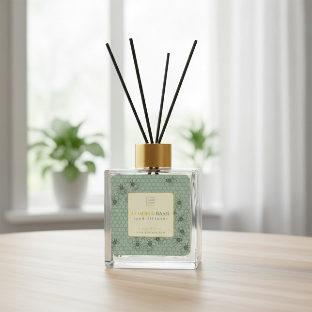 Étiquette de diffuseur de roseau au citron et au b (Créateur téléchargé)
