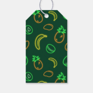 Étiquette de don avec motif tropical néon