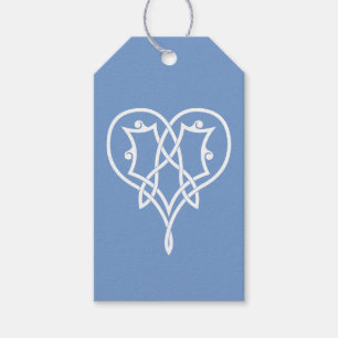 Étiquette de don Cœurs Tressés Celtiques en Bleu P