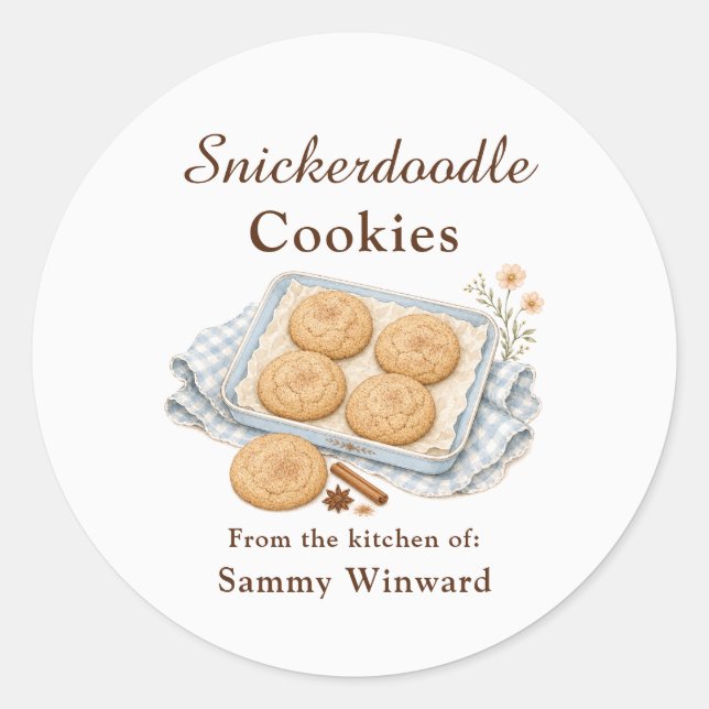 Étiquette de don de cookie Snickerdoodle (Devant)
