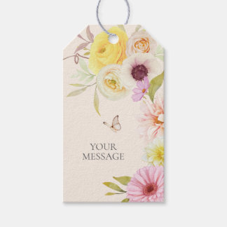 Étiquette de don de fleurs printanières élégantes