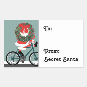 Étiquette de don de Secret Santa autocollant recta