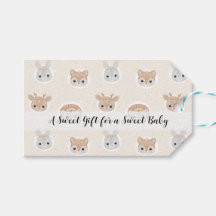 Étiquette de don pour Baby Shower avec motif d'ani