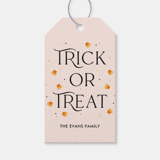 Étiquette de don pour la fête d'Halloween Trick or (Devant)