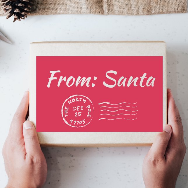 Étiquette de Étiquette de marque Père Noël Pink (Créateur téléchargé)