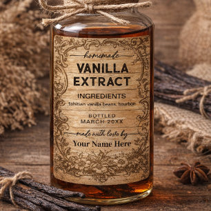 Étiquette de Extrait de Vanille Maison Vintage Scr