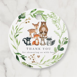 Étiquette de faveur de Baby Shower Animaux de la F