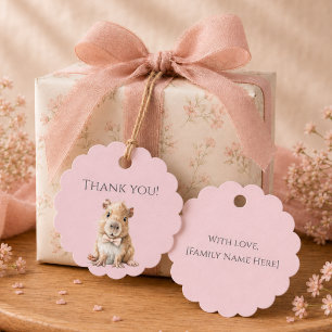 Étiquette de faveur de Baby Shower Capybara • Édit