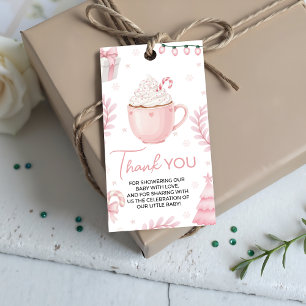 Étiquette de faveur de baby shower d'hiver rose