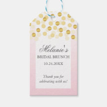 Étiquette de faveur de brunch de mariage en rose d