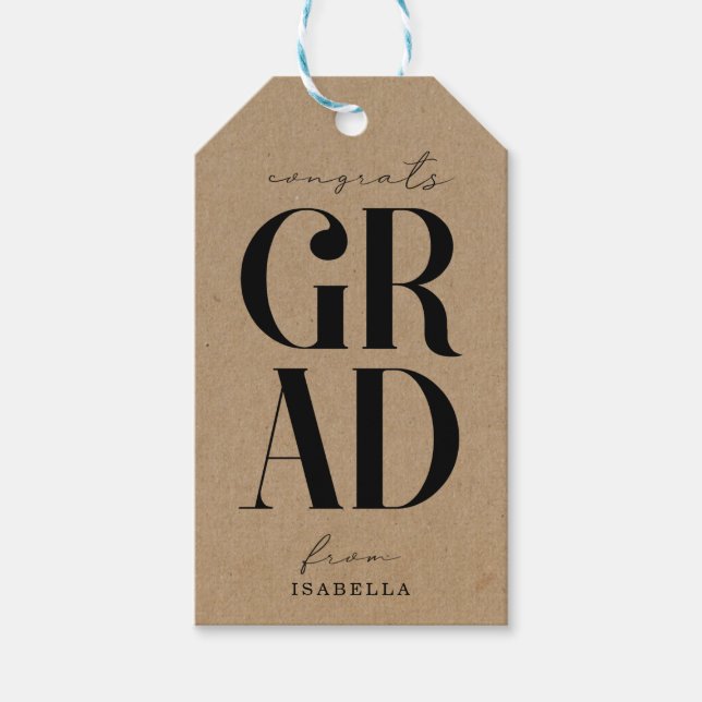 Étiquette de faveur de cadeau de remise de diplôme (Devant)