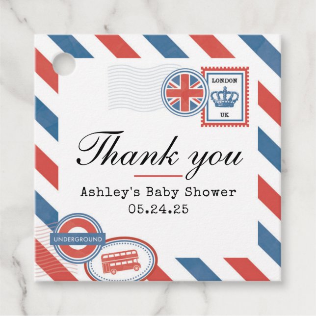 Étiquette de faveur de carte postale britannique (Devant)