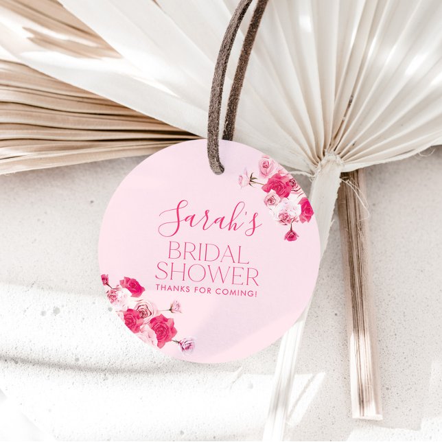 Étiquette de faveur de douche de mariage floral ro (Créateur téléchargé)