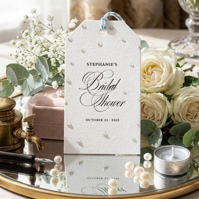 Étiquette de faveur de douche de mariage Perle de  (Créateur téléchargé)