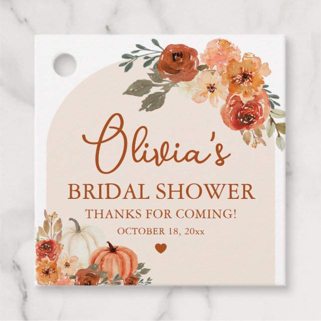 Étiquette de faveur de douche de mariée bohème à l (Devant)