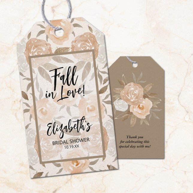 Étiquette de faveur de douche nuptiale florale d'a (Créateur téléchargé)