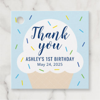 Étiquette de faveur de fête garçon glace