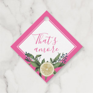 Étiquette de faveur de mariage Citrus Lemon Rose q