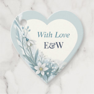 Étiquette de faveur de mariage floral nordique sar