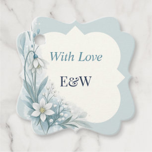 Étiquette de faveur de mariage floral nordique sar