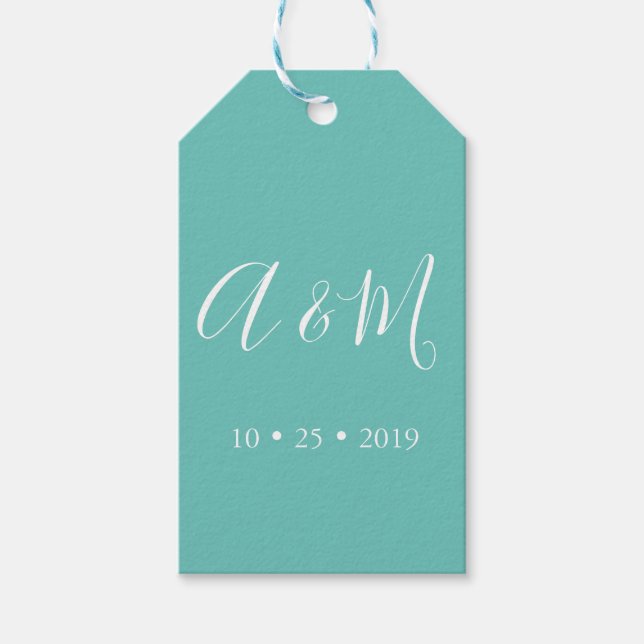 étiquette de faveur de mariage monogramme élégant  (Devant)