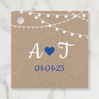 Étiquette de faveur de mariage - petit avion et gu