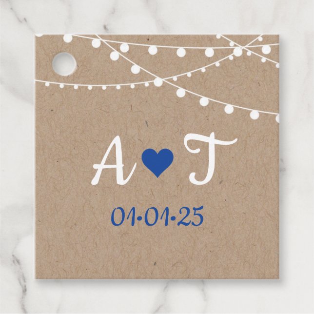 Étiquette de faveur de mariage - petit avion et gu (Devant)