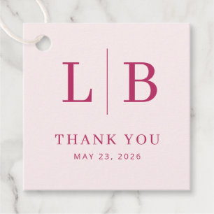 Étiquette de Faveur de Mariage Serif Magenta Recon